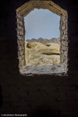 Window in the old citadel, Kharanaq Caravanserai