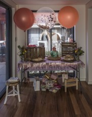 Cake and presents table