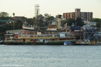 Old ferry in boat yard