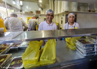 Smiling faces at the takeaway shop, Tehran