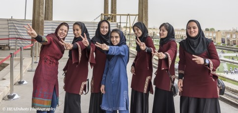 Ladies on the balcony of the Ali Qapu Palace, Naqsh-e Jahan Square, Esfahan
