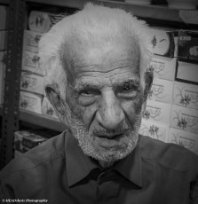 A very interesting old man at a ceramic ware shop, Grand Bazaar, Kashan